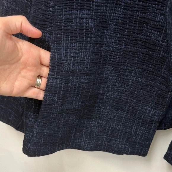 Eileen Fisher Navy Textured Blazer L - Picture 6 of 7